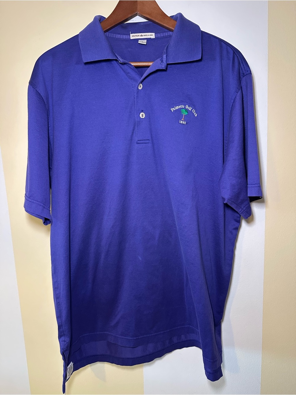 Peter Millar Palmetto Golf Club 1892 Polo Shirt Mens Large L Purple 100% Cotton